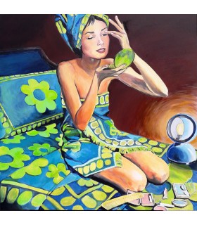 PORTRAIT OF AUDREY DOING HER MAKE-UP