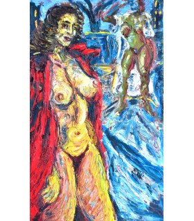 WOMAN WITH RED CLOAK